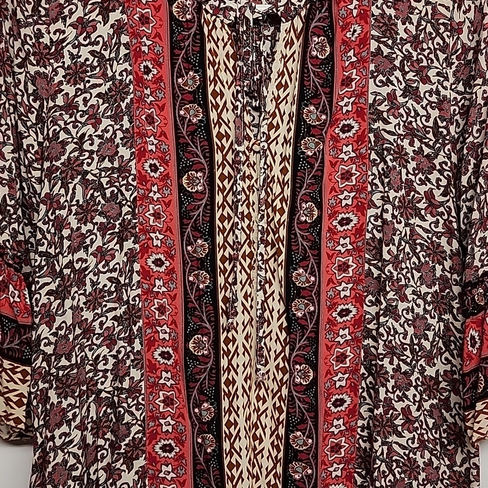 Umgee USA sz S. Beautiful pinks, boho, hippie, tunic dress/blouse 3/4 sleeves - Picture 2 of 7